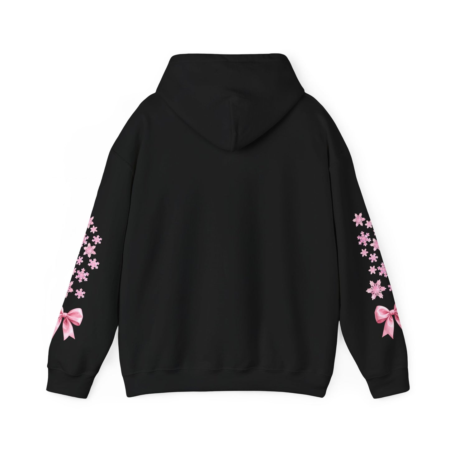 Girly Snowflake Bow Hoodie – Holiday Soft Style