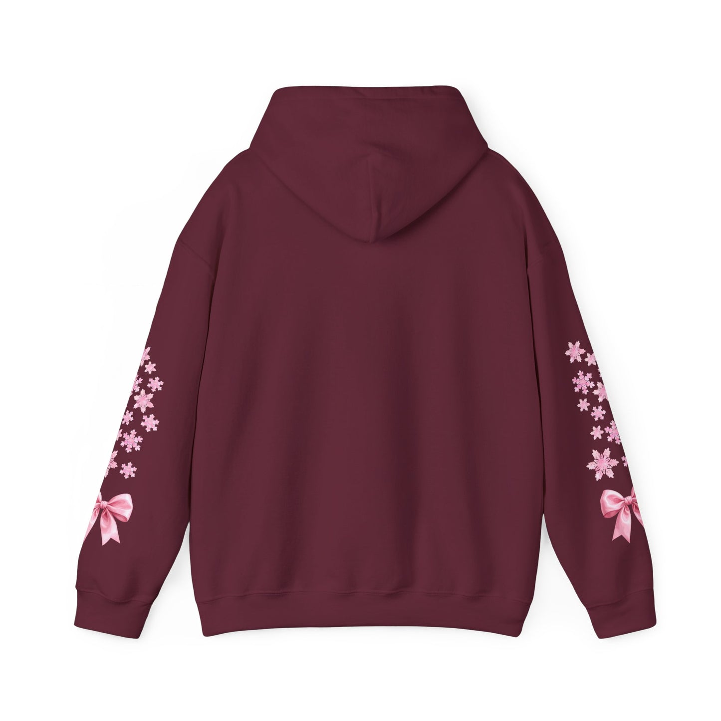 Girly Snowflake Bow Hoodie – Holiday Soft Style