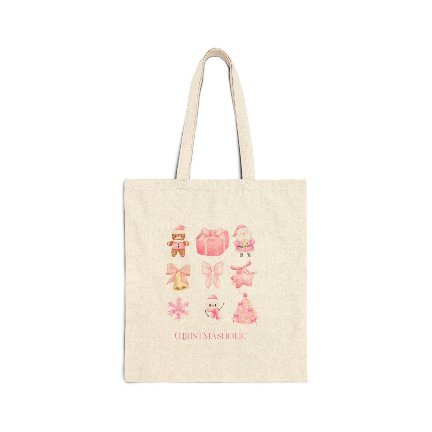 Pink Christmas Tote Bag | Aesthetic Holiday Bag